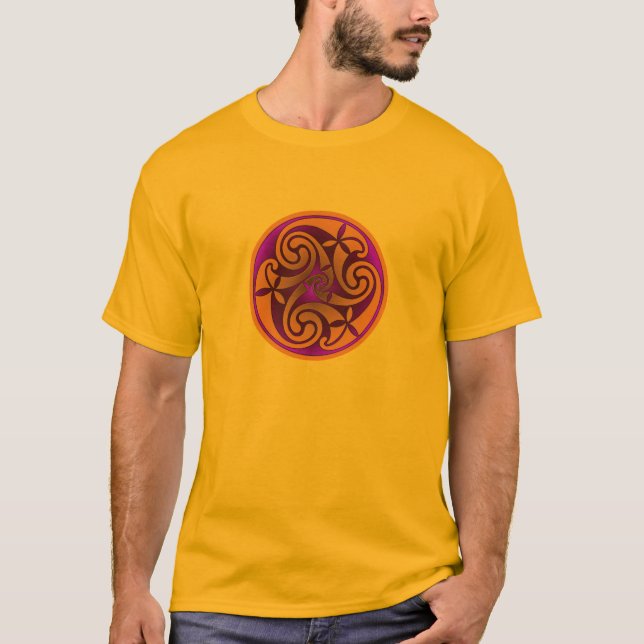 Camiseta com Desenho em Espiral de Arte Celta (Frente)