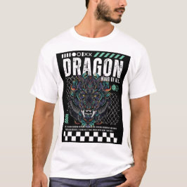 Camiseta com Desenho Gráfico de Dragão Épico