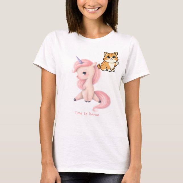 Camiseta com design de amantes de gatos fofos (Frente)