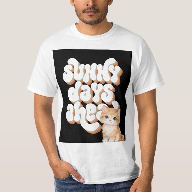 Camiseta com design de amantes de gatos fofos (Frente)