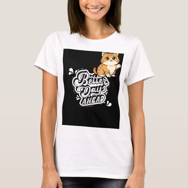 Camiseta com design de amantes de gatos fofos (Frente)