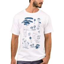 Camiseta com Design de Cogumelo de Tatuagem Vintag