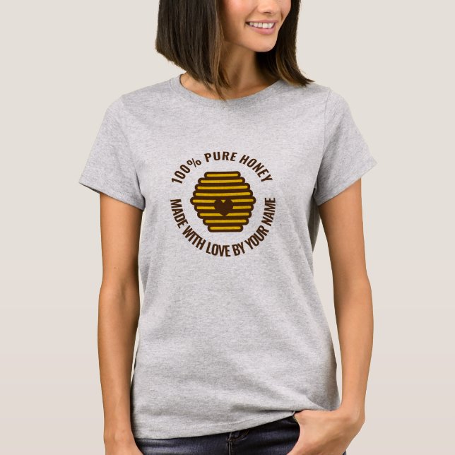 Camiseta com design de favo de mel para apicultor (Frente)