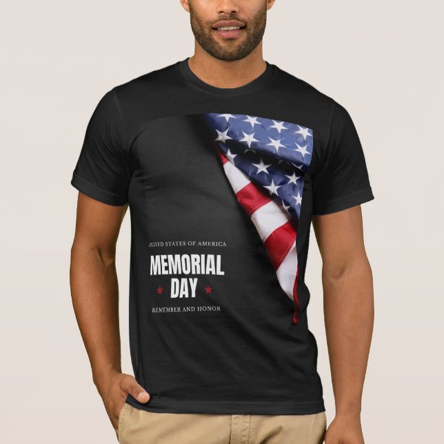 Camiseta com design de foto de bandeira vermelha (Frente)