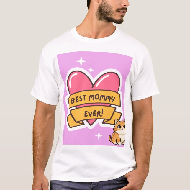 Camiseta com design de gato fofo (Frente)