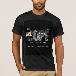 Camiseta com design de gato fofo e esperança