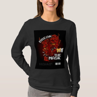 Camiseta com design de gato fofo e quebre a máscar