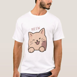 Camiseta com Design de Gato Fofo Meow