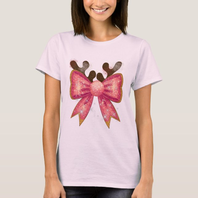 camiseta com design de laço fofo para meninas (Frente)