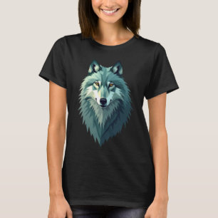 Camiseta com Design de Lobo Poligonal - Geométrico