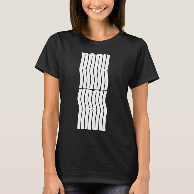 Camiseta com design de logotipo ousado e ondulado  (Frente)