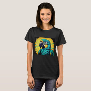 Camiseta com Design de Papagaio para Mulheres