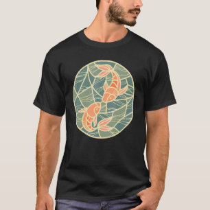 Camiseta com design de peixe Koi Yin Yang estilo a
