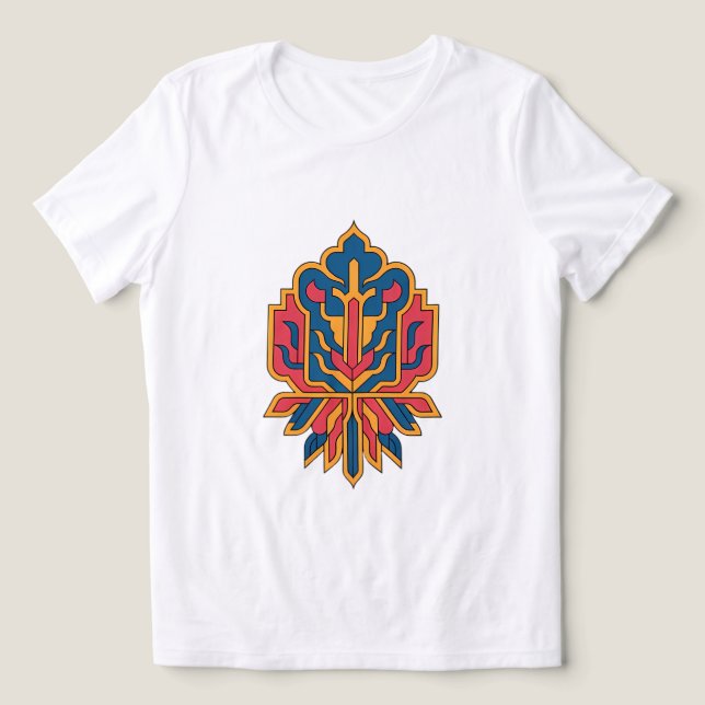 Camiseta com Design de Tapete Floral Persa (Design frontal)