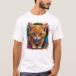 Camiseta com Design Estético de Gato Preto Adoráve