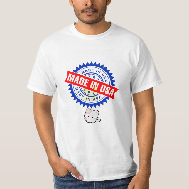 Camiseta com design feito nos EUA e amantes de gat (Frente)
