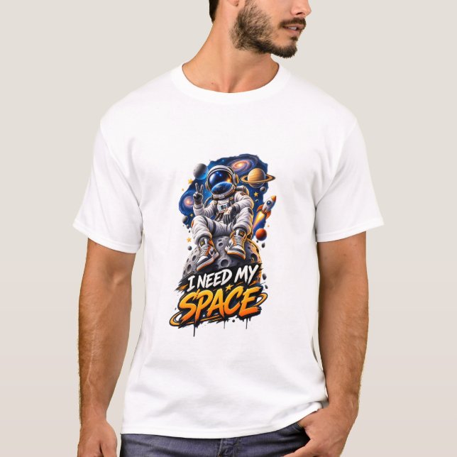Camiseta com Design Gráfico de Astronauta da Galáx (Frente)