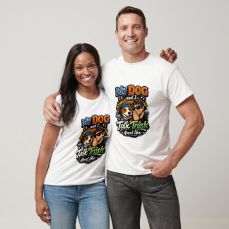 Camiseta com Design Gráfico Retro de Cão e Dono En