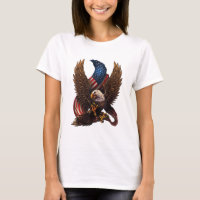 Camiseta com design patriótico americano com águia