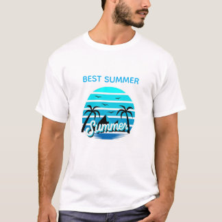 Camiseta com design retrô de vibes de verão