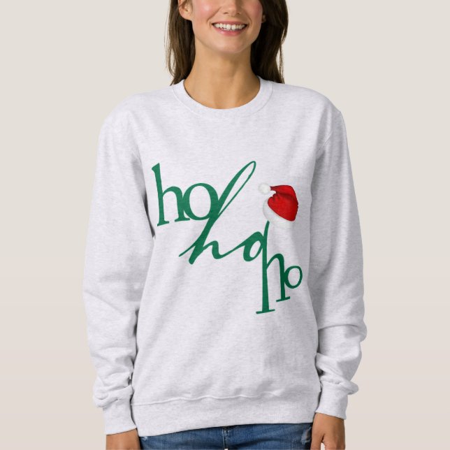 Camiseta com Design Trendy Ho-Ho-Ho (Frente)