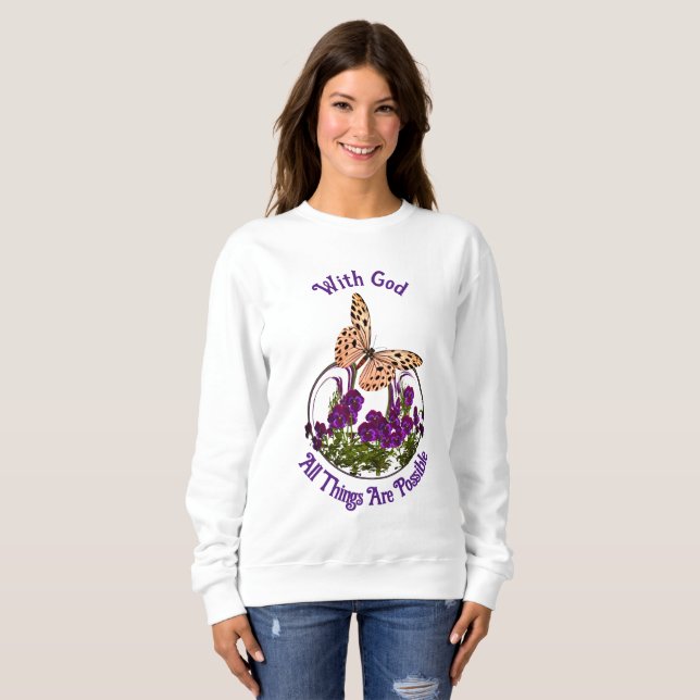 Camiseta Com Deus, a Arte Flor é Inspiradora (Frente Completa)
