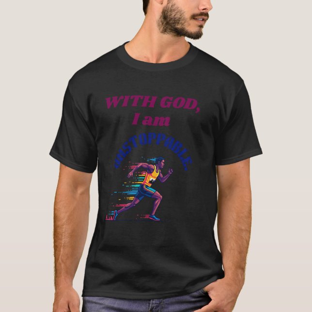 Camiseta Com Deus, Eu Sou Imparável (Frente)