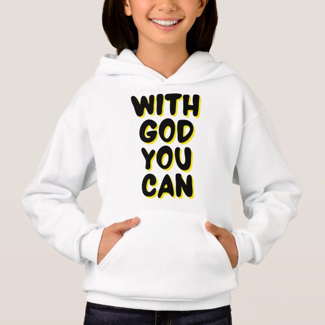 Camiseta Com Deus, pode-se ter uma garota baseada na fé (Frente)