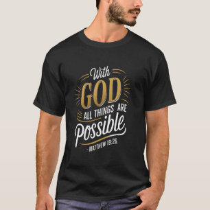Camiseta Com Deus Todas as Coisas São Possíveis Fé Escritur