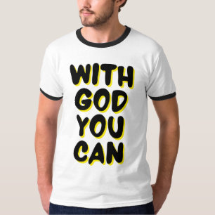 Camiseta Com Deus Você Pode Assistir A Mens Ringer Baseados