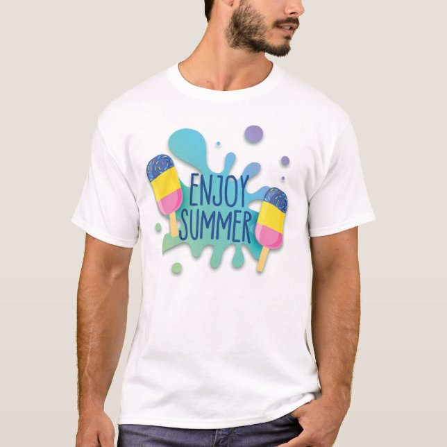 Camiseta com Efeito de Salpicos de Água/ Sombra -  (Frente)
