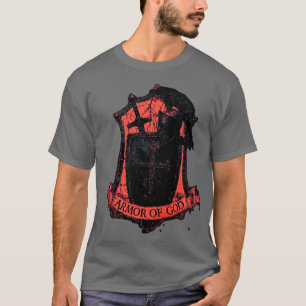 Camiseta com Emblema Cristão Estilo Segunda Guerra