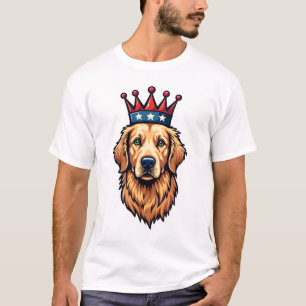 Camiseta com Emblema da Coroa do Golden Retriever 