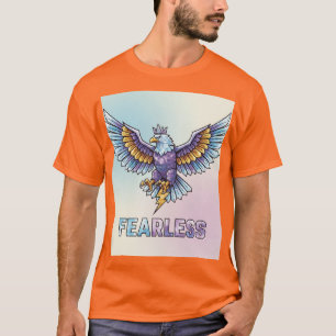 Camiseta com Emblema de Águia de Cristal Sem Medo