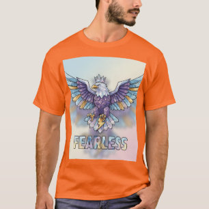 Camiseta com Emblema de Águia de Cristal Sem Medo