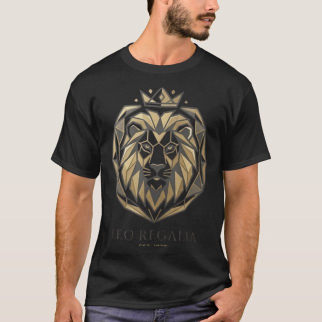 Camiseta com Emblema de Leão Geométrico | Luxo Met (Frente)