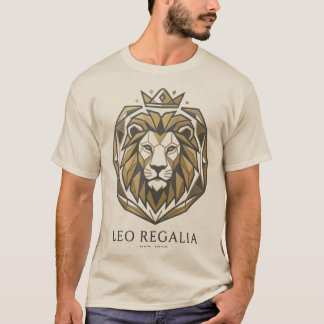 Camiseta com Emblema de Leão Geométrico | Luxo Met