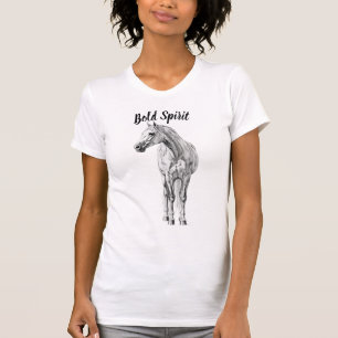 Camiseta com Esboço de Cavalo em Grafite