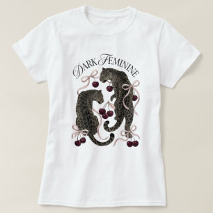 Camiseta com Estampa de Guepardo e Laços de Fita F