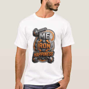 Camiseta com estampa ME IRON HAPPINESS em prata