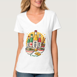 Camiseta com Estampa no Peito da Cultura Pop Corea