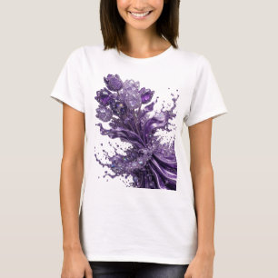 Camiseta com Estilo de Arte Abstrata Roxa e Divert