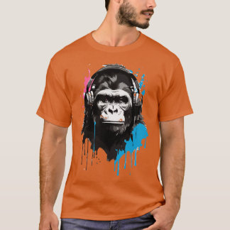 Camiseta com fones de ouvido