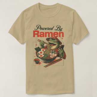 Camiseta Com Força do Ramen Frog Phone Scrollin Funny Noodl