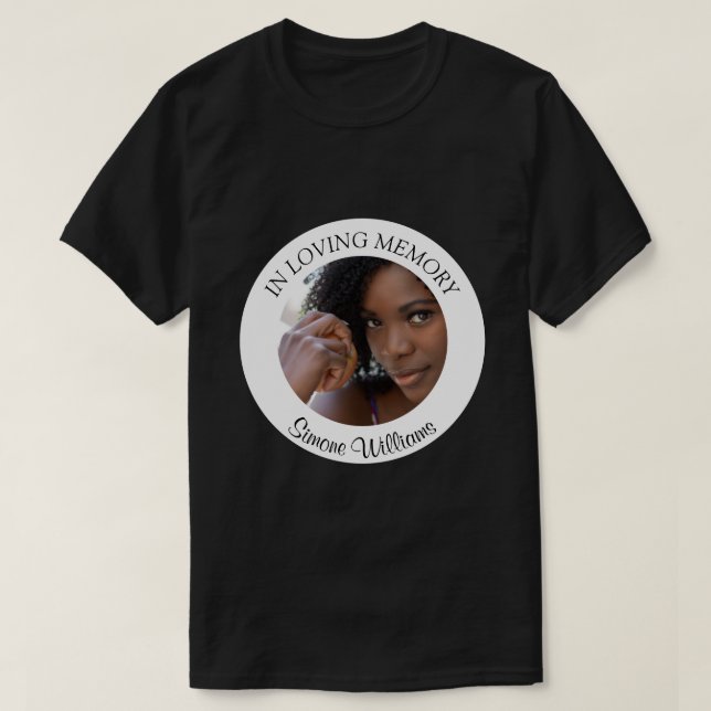 Camiseta com Foto e Nome de Memorial Funeral (Frente do Design)