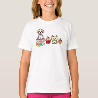 Camiseta com Gato e Cachorro