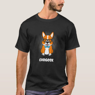 Camiseta Com Geek de Óculos Corgeek Corgi