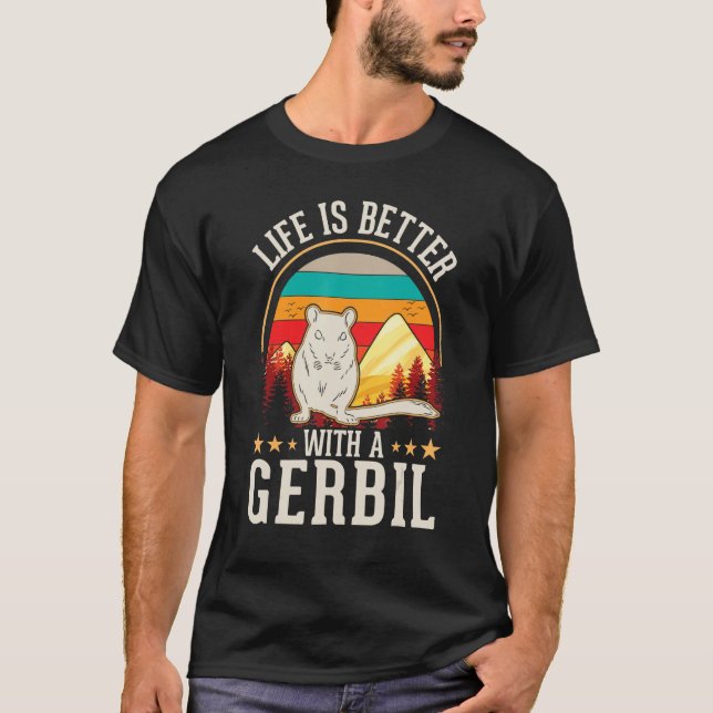 Camiseta com Gerbil Racing Rat Gerbil (Frente)