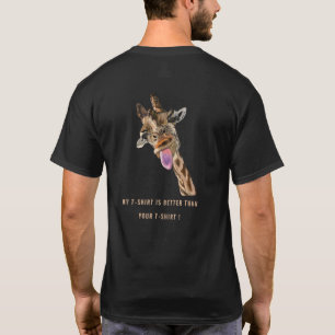 Camiseta com girafa engraçada - Texto personalizad