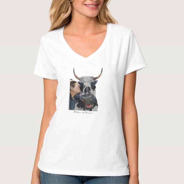 Camiseta com Gola em V (Frente)